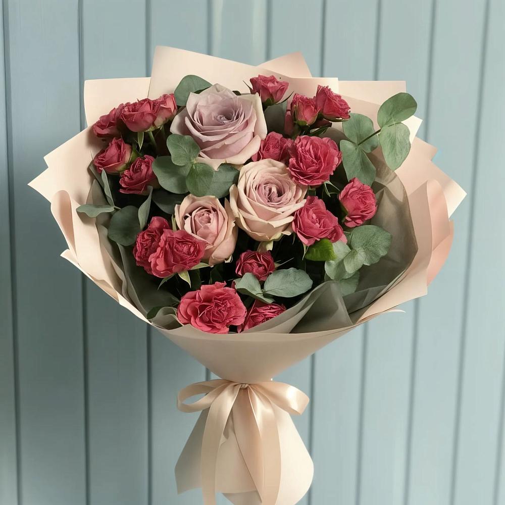 Букет цветов из: Гвоздики и Розы в Новкусе-Артезиане