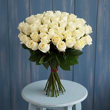 Букет 51 Белая роза Эдлесс Лав в Новкусе-Артезиане