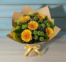 Букет цветов из:  Герберы и Хризантемы в Новкусе-Артезиане