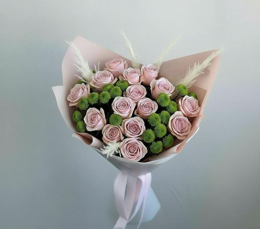 Букет цветов из: Розы и Хризантемы в Новкусе-Артезиане