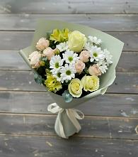 Букет цветов из:  Альстромерии, Розы и Хризантемы #REPLACE_PRED# Новкусе-Артезиане