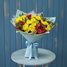 Букет цветов из:  Альстромерии и Хризантемы в Новкусе-Артезиане