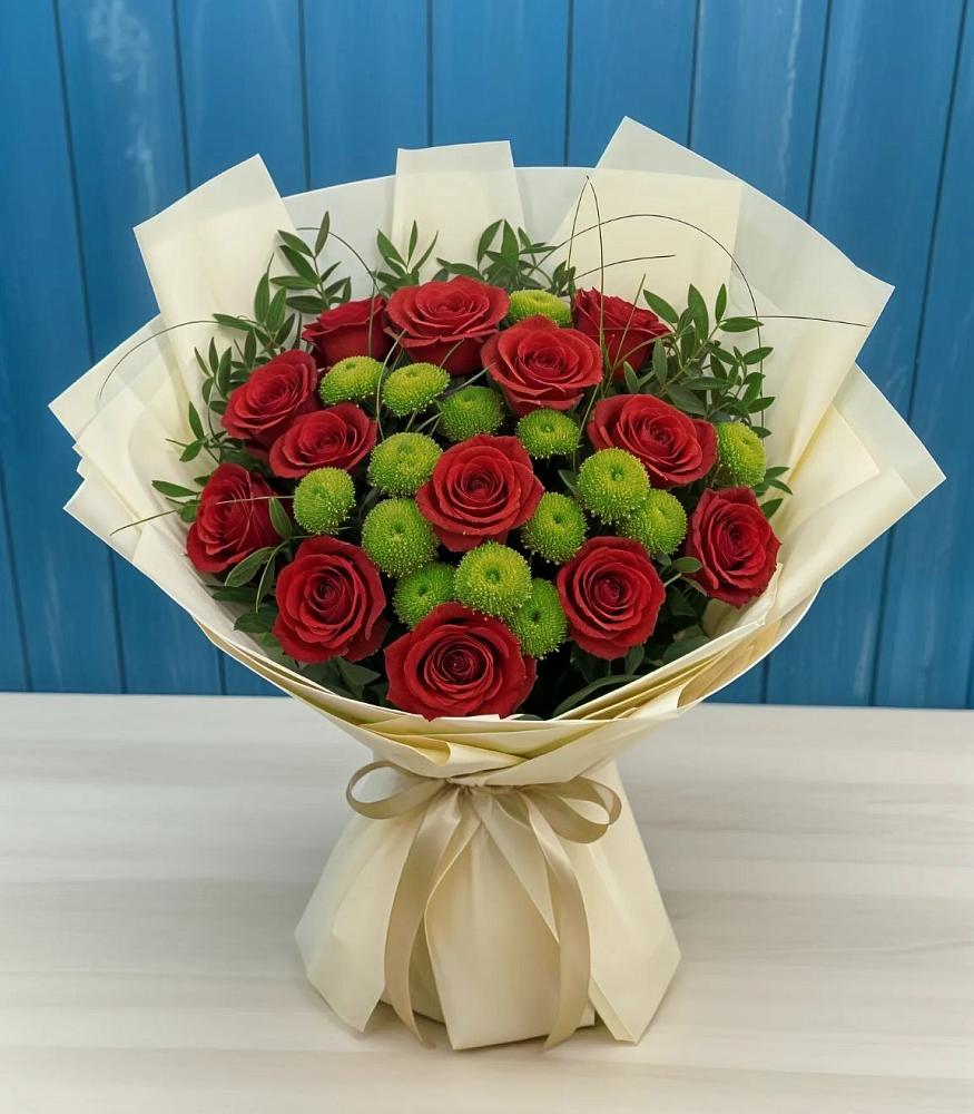 Букет цветов из: Розы и Хризантемы в Новкусе-Артезиане